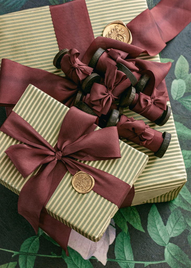 burgundy ribbon for christmas gift wrapping  and crafts