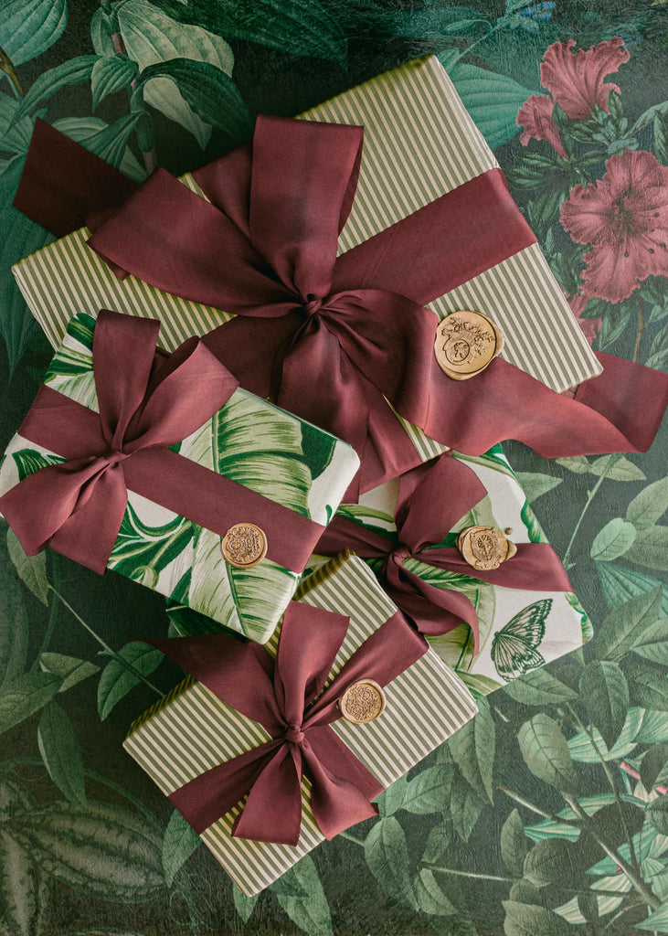 burgundy christmas ribbon for gifts and wrapping