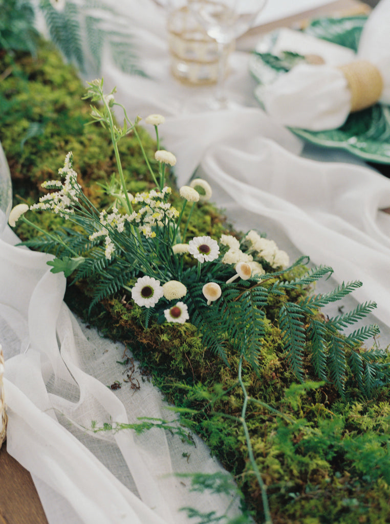 White sheer table runners for weddings and parties