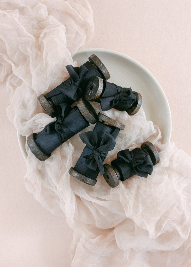 hand dyed black silk ribbon for invitations