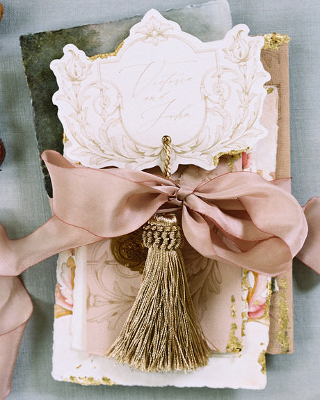 Dusty rose silk Ribbon for Wedding Invitations and stationery details