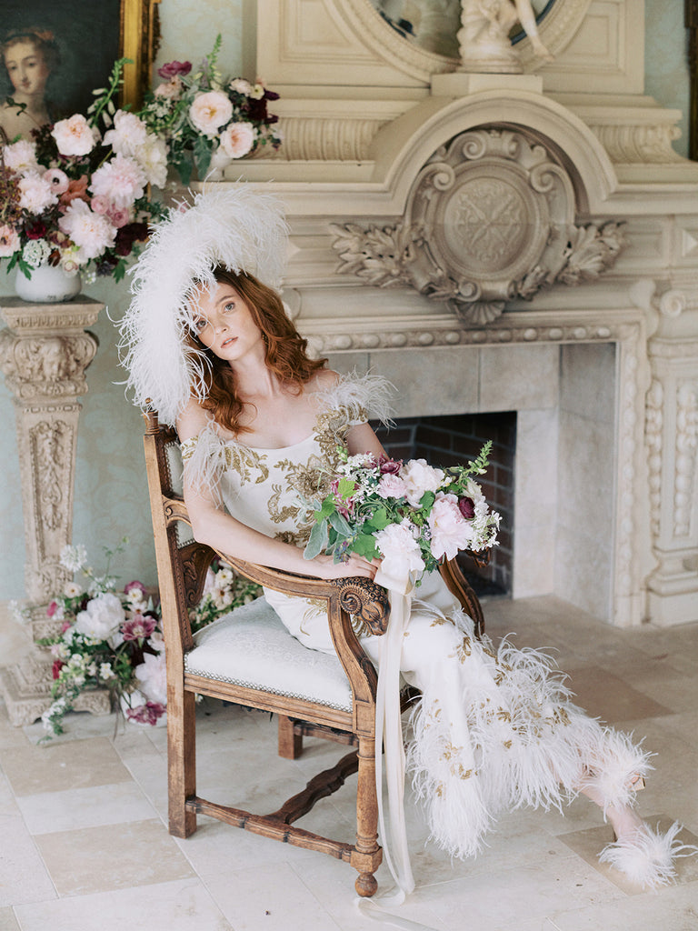 Ecru ribbon for bridal bouquet