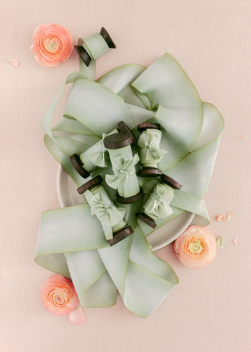 light green silk ribbon for weddings