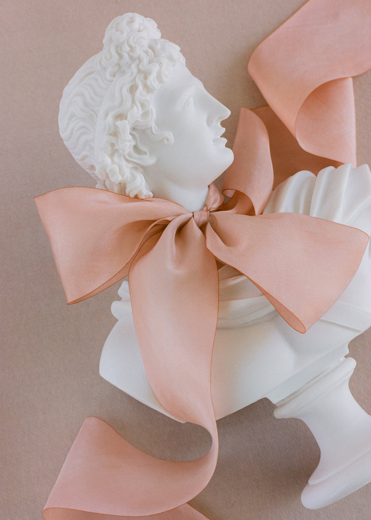 peach silk ribbon for bouquet