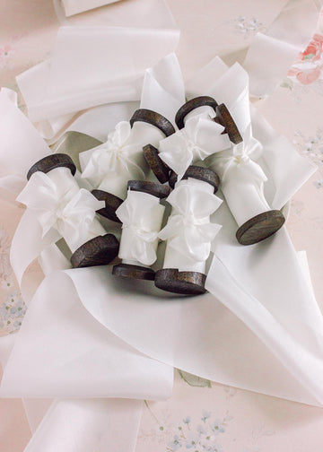 pure white silk ribbon