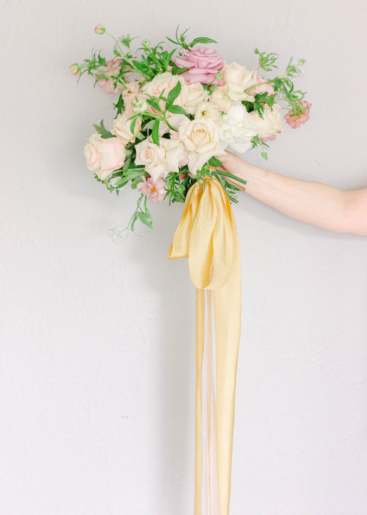 Gold Silk Ribbon for Wedding Bouquet