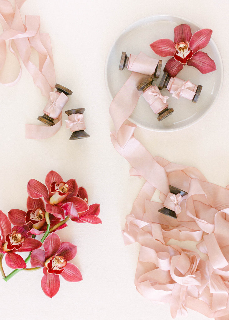 Pink Hand Dyed Silk Ribbon