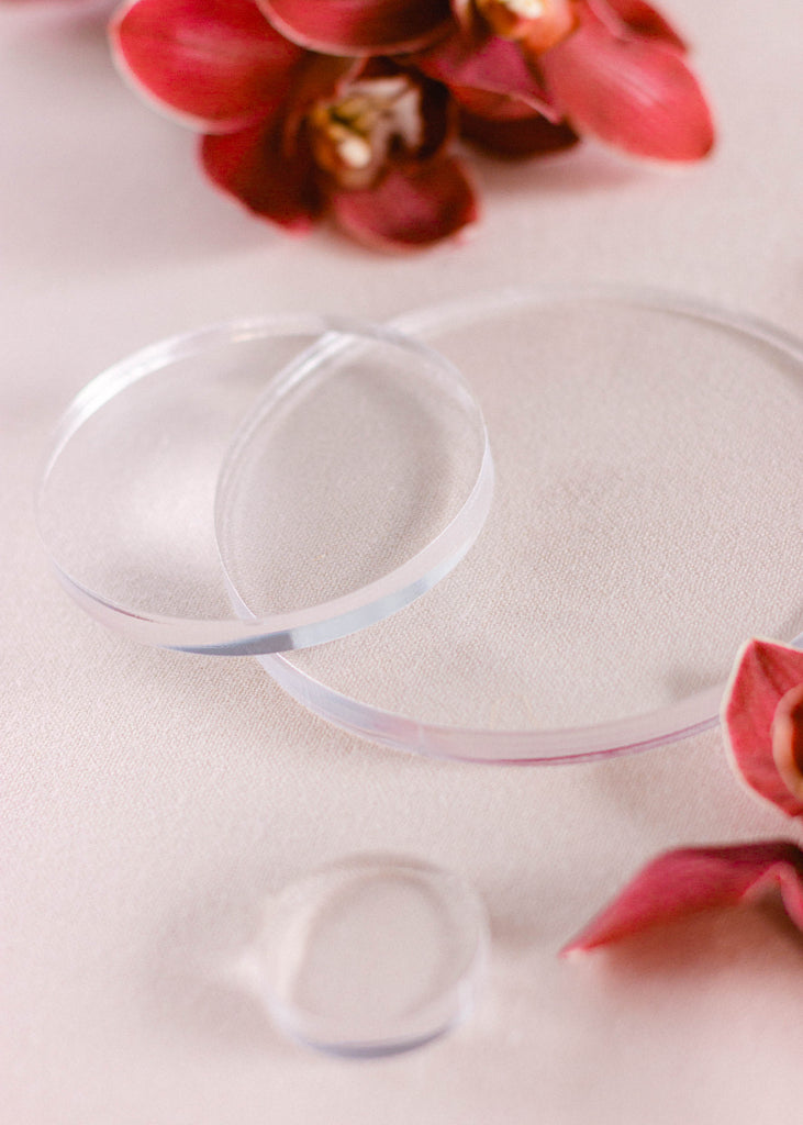 Round Acrylic Styling Blocks for product photographer
