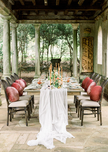 White Guazy Wedding Table Runner