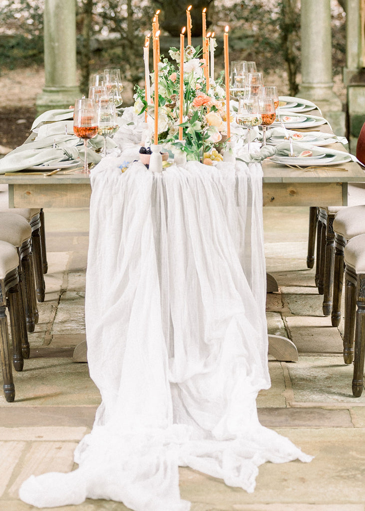 White Table Runner For Wedding Design