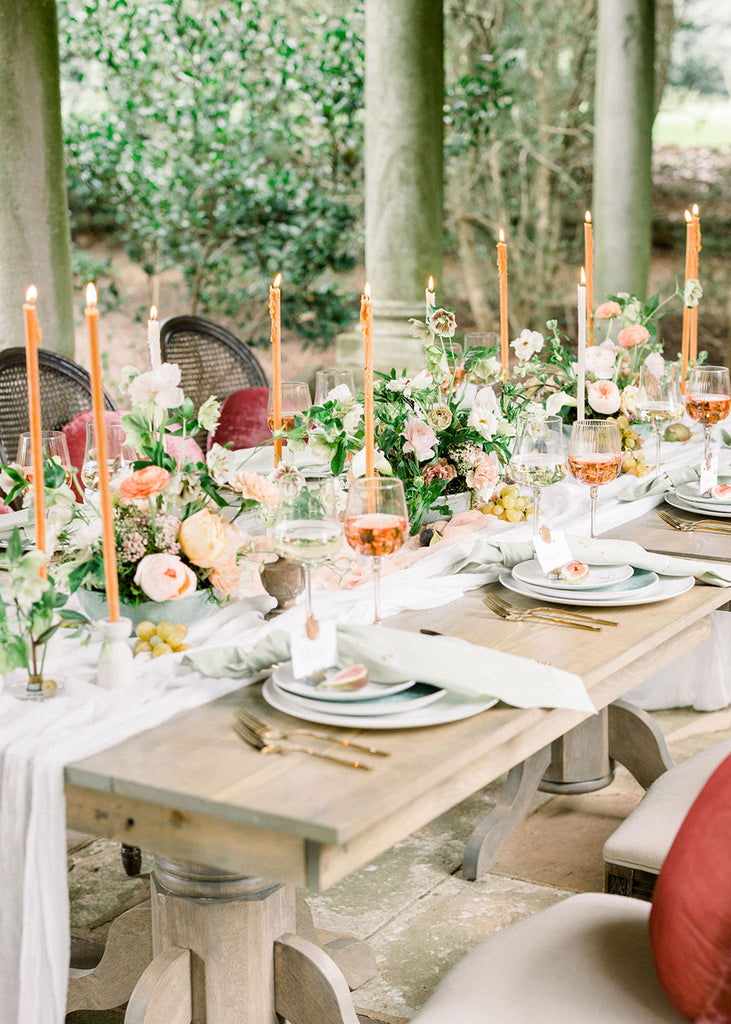 sheer table runner for wedding table decor
